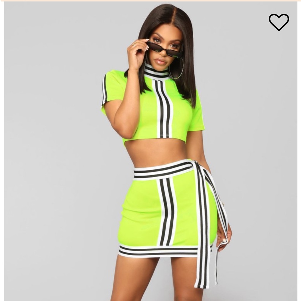 Fashion Nova No apologies neon yellow set